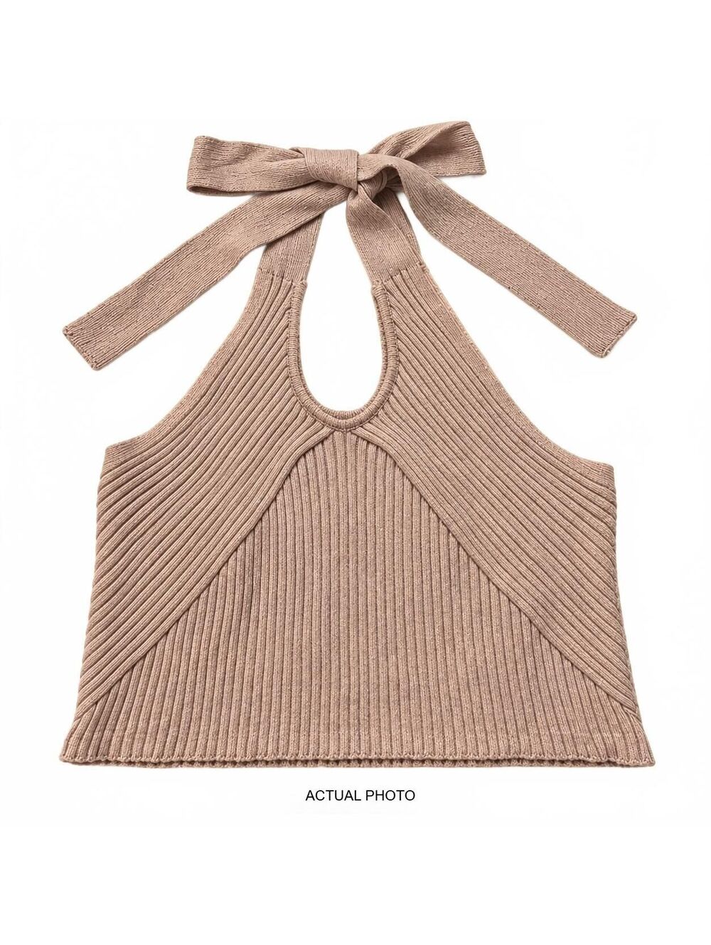 Dynamite Women's Ribbed Knit Halter Top Size L - Picture 3 of 4